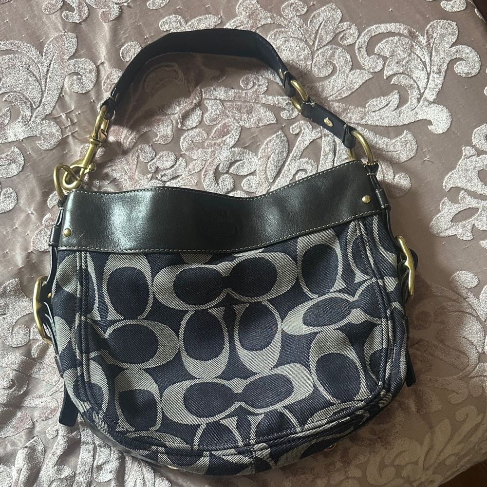 Coach Black and Gray Hobo Bag